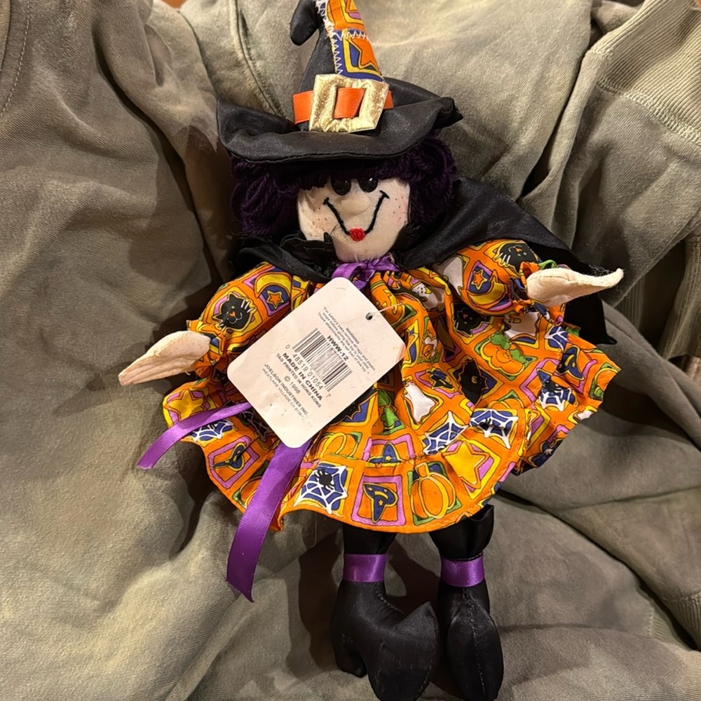 1998 Joelson Industries Plush Halloween Holiday Home Decor VTG Calico Yarn